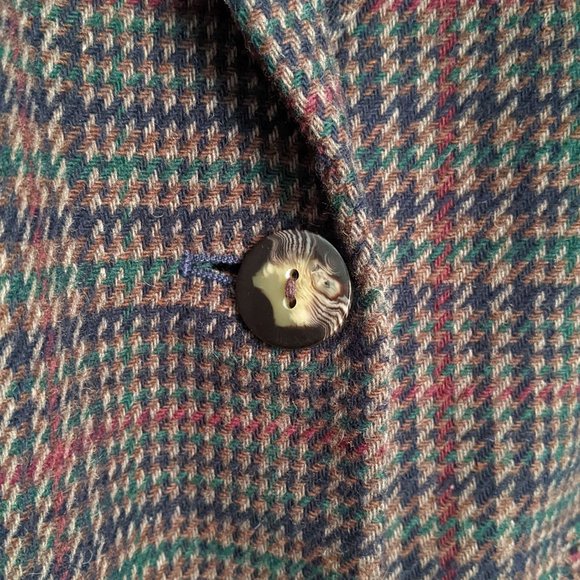 Sag Harbor Petite Wool Oversized Blazer Brown Plaid Vintage 10 Small 10P 6 - Picture 6 of 14